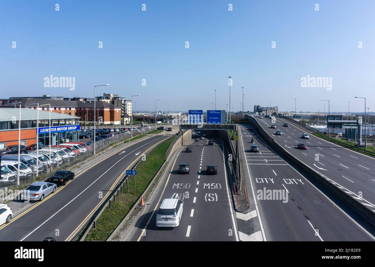 The Red Cow Interchange, Dublin, Ireland comprising of links leading to major routes in Ireland. Stock Photo