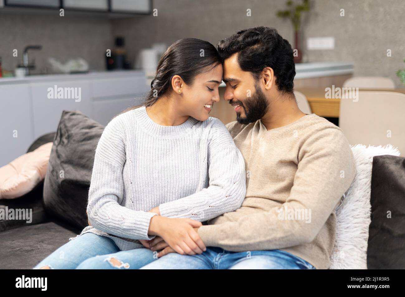 Indian couple fun kitchen hi-res stock photography and images - Alamy