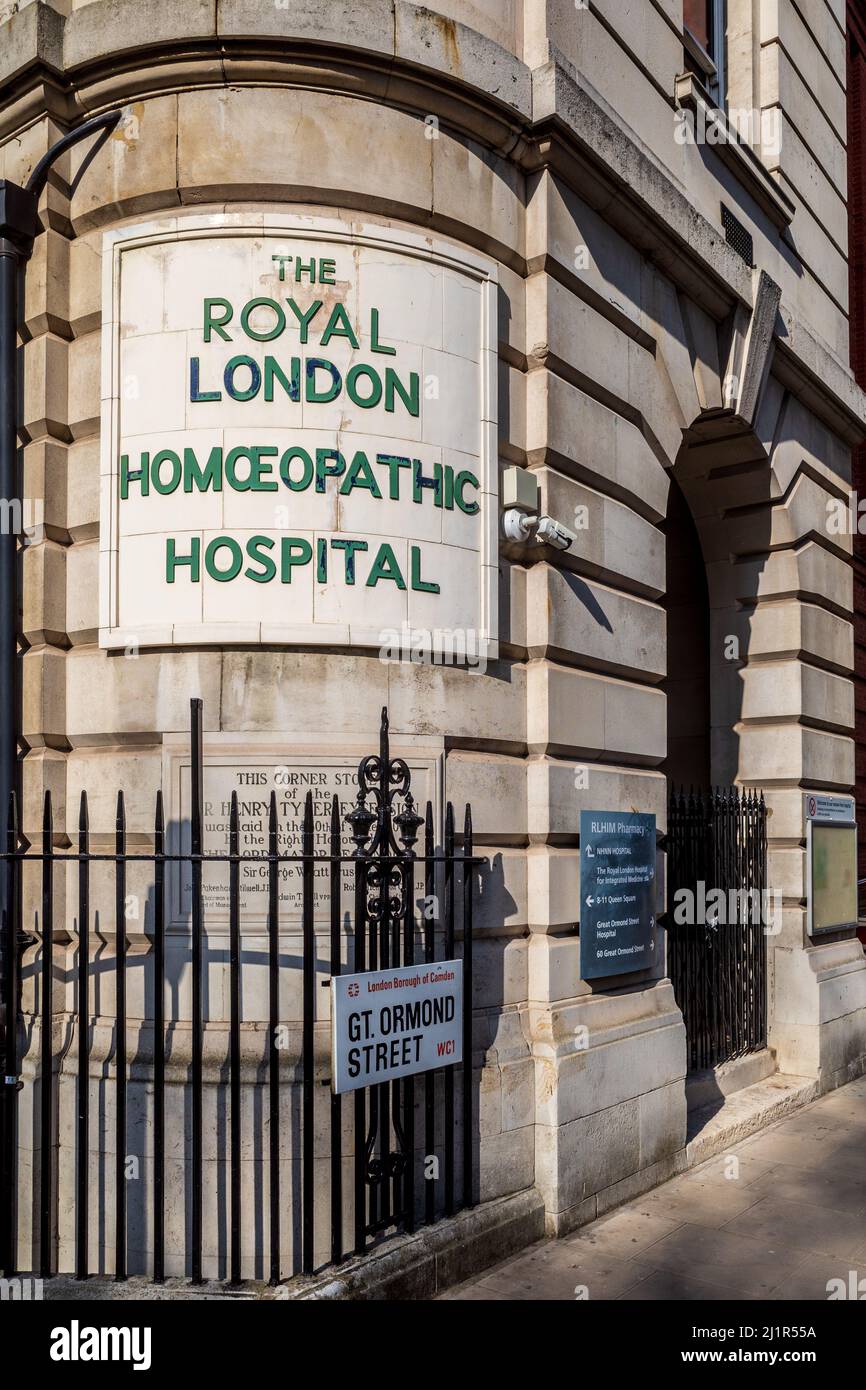 Royal London Hospital for Integrated Medicine (RLHIM) formerly known as the Royal London Homeopathic Hospital 60 Great Ormond St London Stock Photo