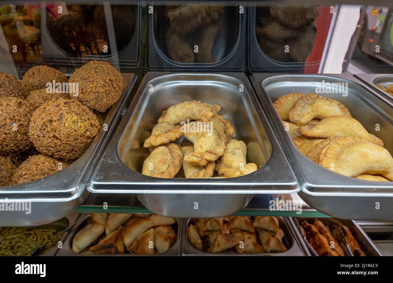 Detail of mixed specialties in a Lebanese restaurant Stock Photo