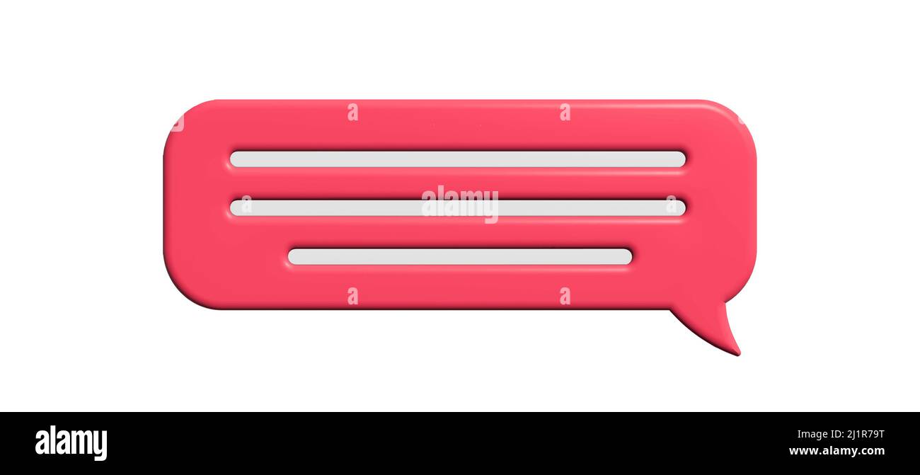 Red speech bubble 3d isolated on white. 3d vector.  Stock Vector