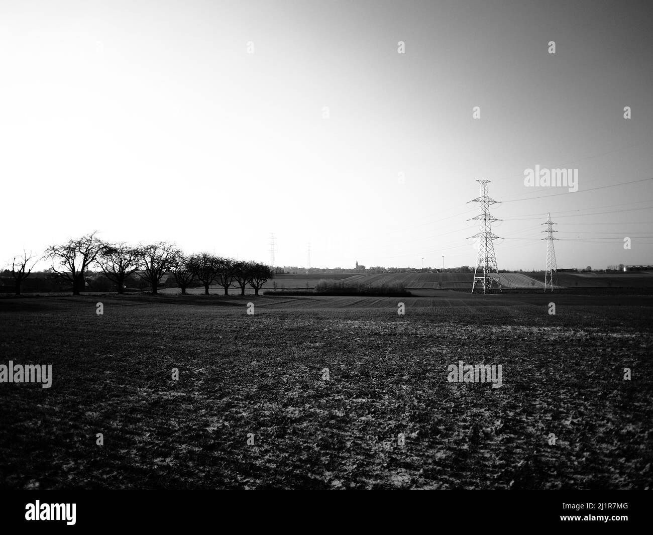 Rural landscape scenery in black and white Stock Photo - Alamy