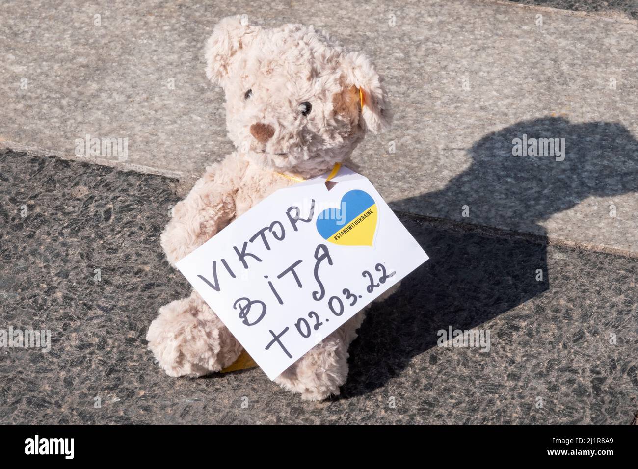 The German-Ukrainian association BLAU GELBES KREUZ is holding a special rally Stock Photo