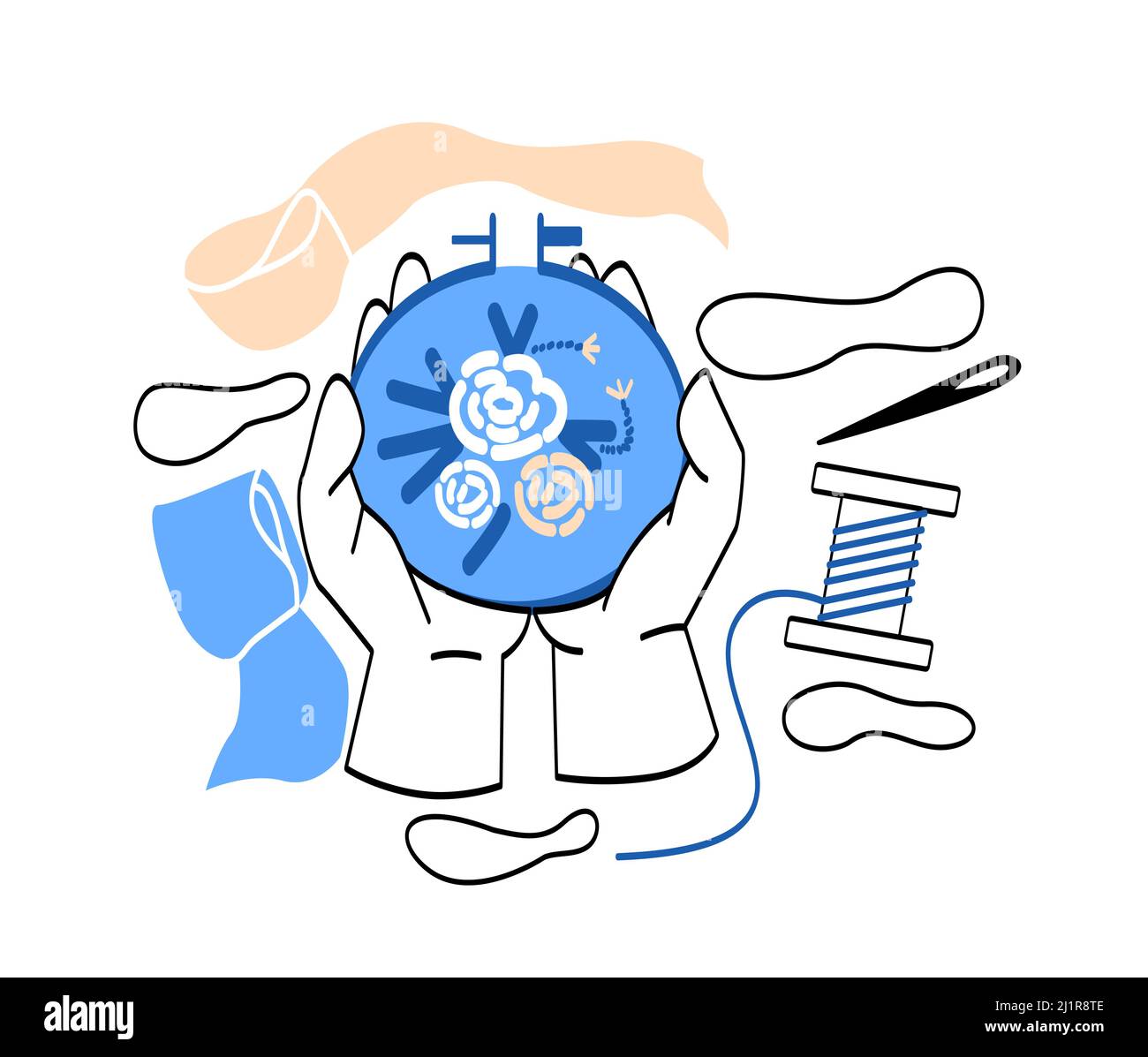 Embroidery vector design woman hobby hi-res stock photography and ...