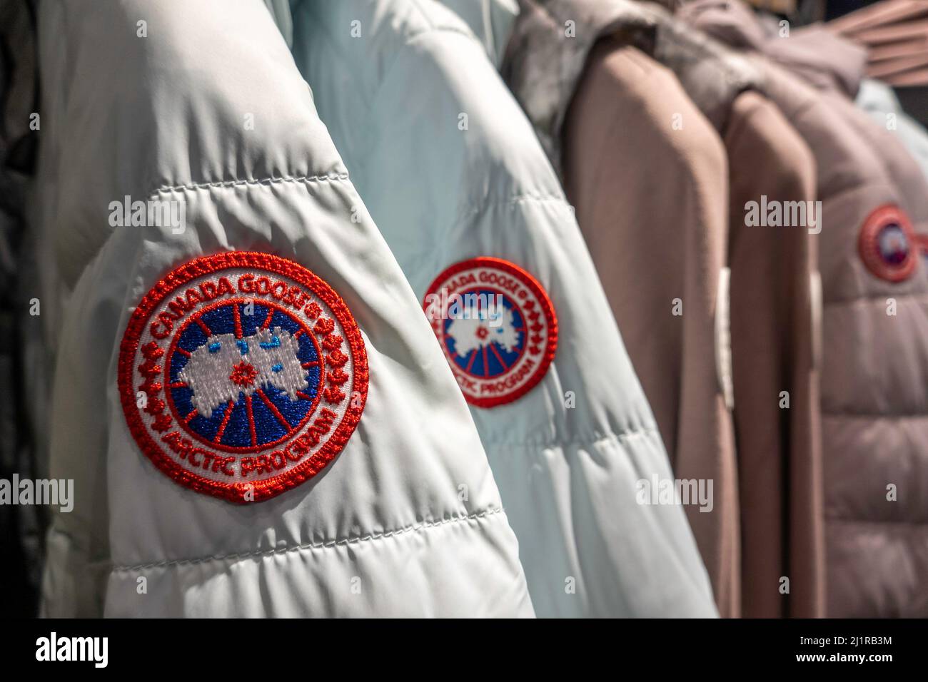 Canada Goose New York is located at 689 Fifth Avenue in Midtown Manhattan, NYC, USA Stock Photo