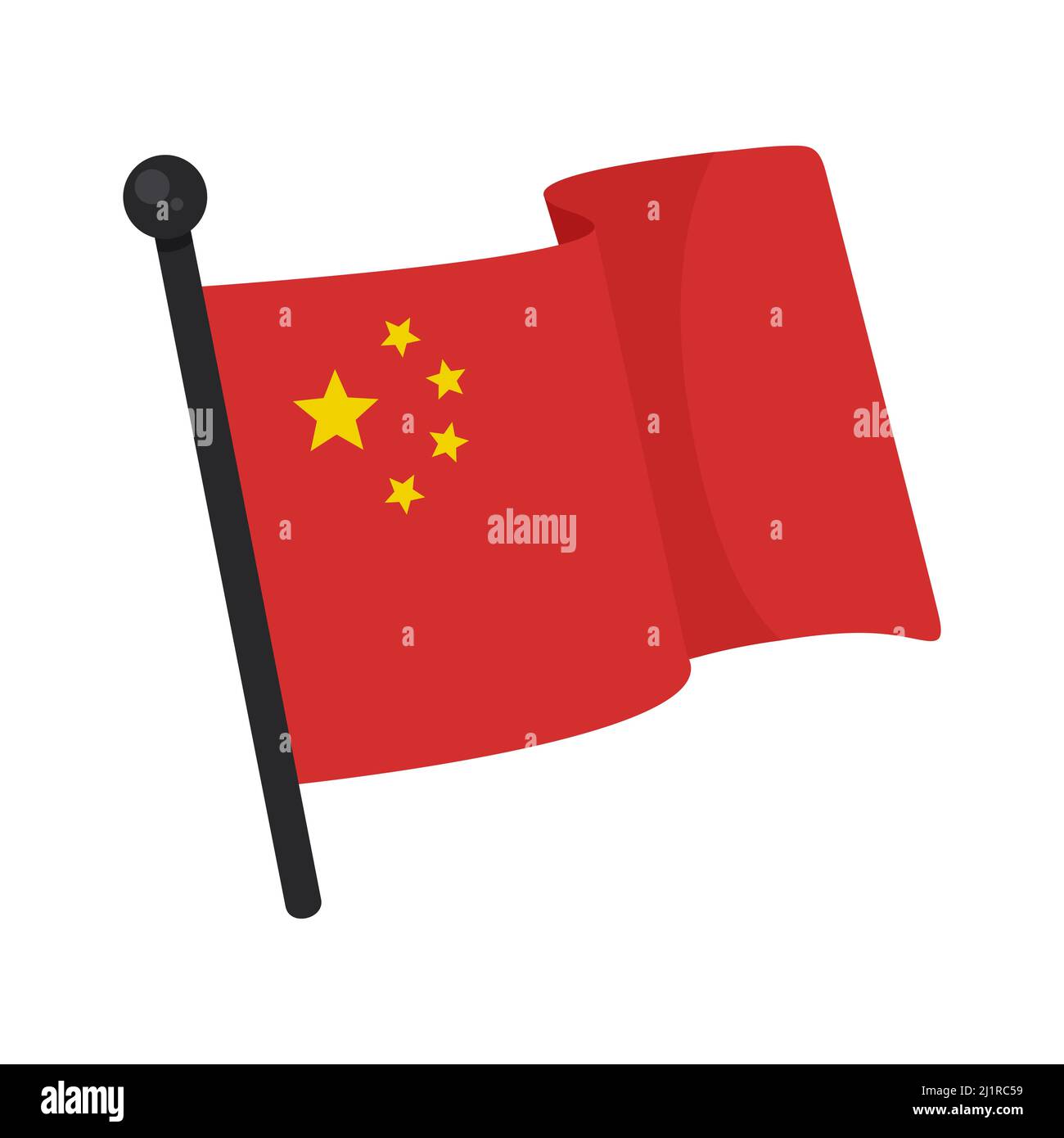 cartoon style illustration of a China flag Stock Vector
