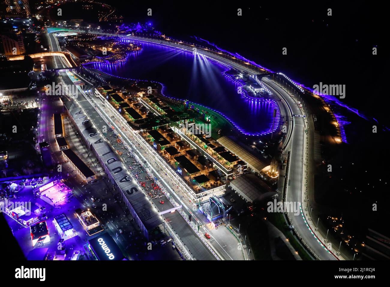 Jeddah, Saudi Arabia. 27th Mar, 2022. starting grid, grille de depart