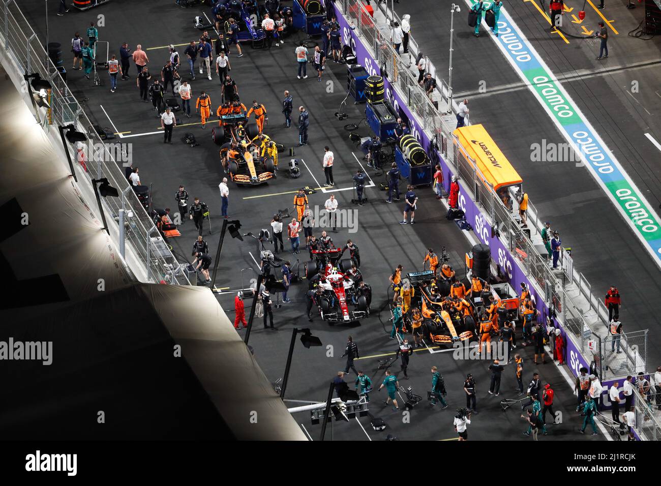 Jeddah, Saudi Arabia. 27th Mar, 2022. starting grid, grille de depart