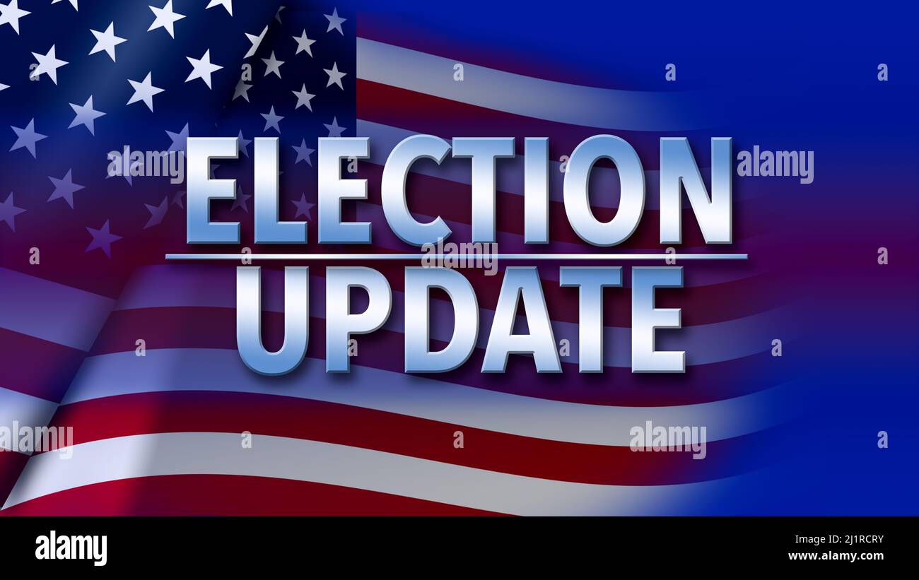Election Update title with the United States of America flag Stock Photo