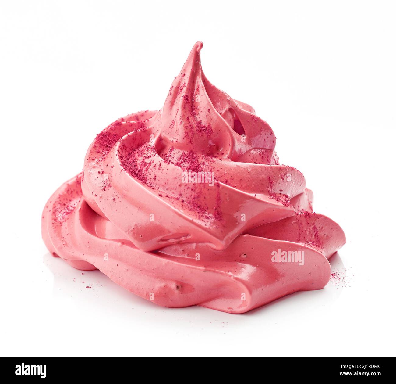 pink whipped mousse cream isolated on white background Stock Photo Alamy