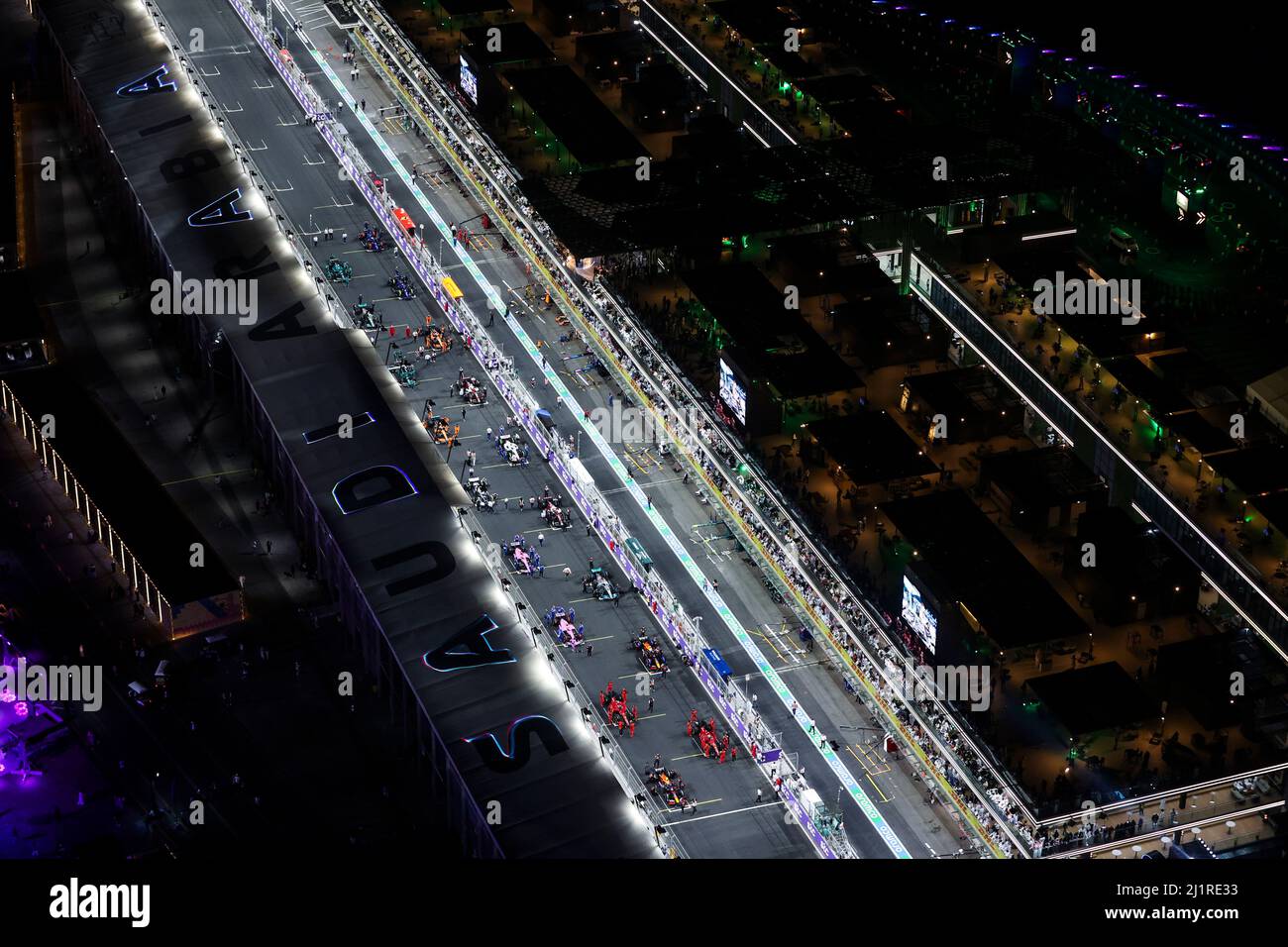 Jeddah, Saudi Arabia. 27th Mar, 2022. Starting grid, F1 Grand Prix of