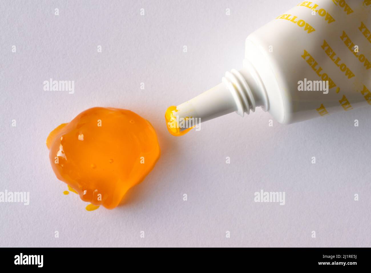 Yellow Food Coloring Gel Stock Photo Alamy