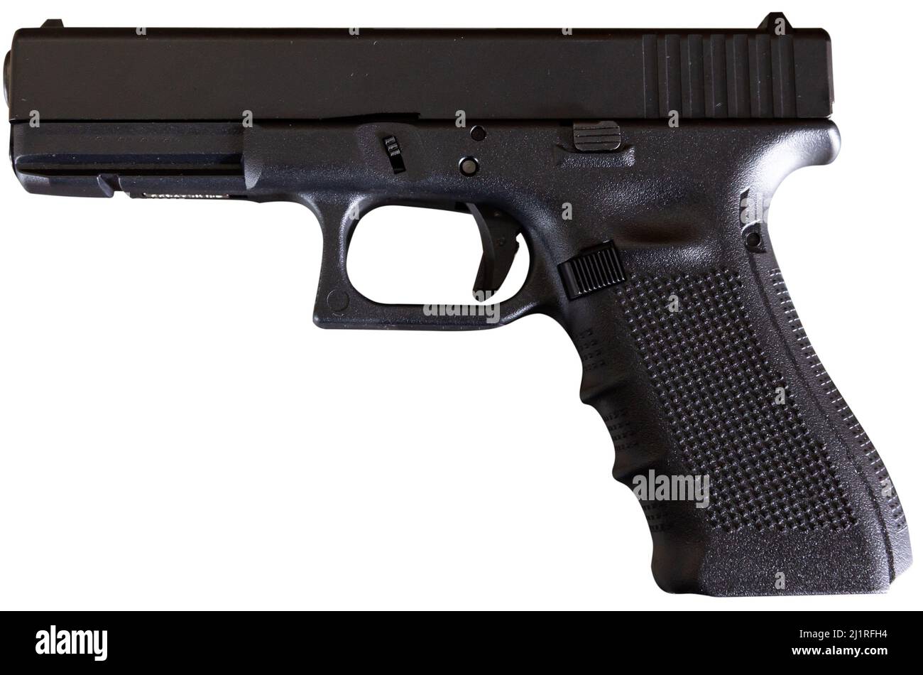 Replica of handgun on white Stock Photo