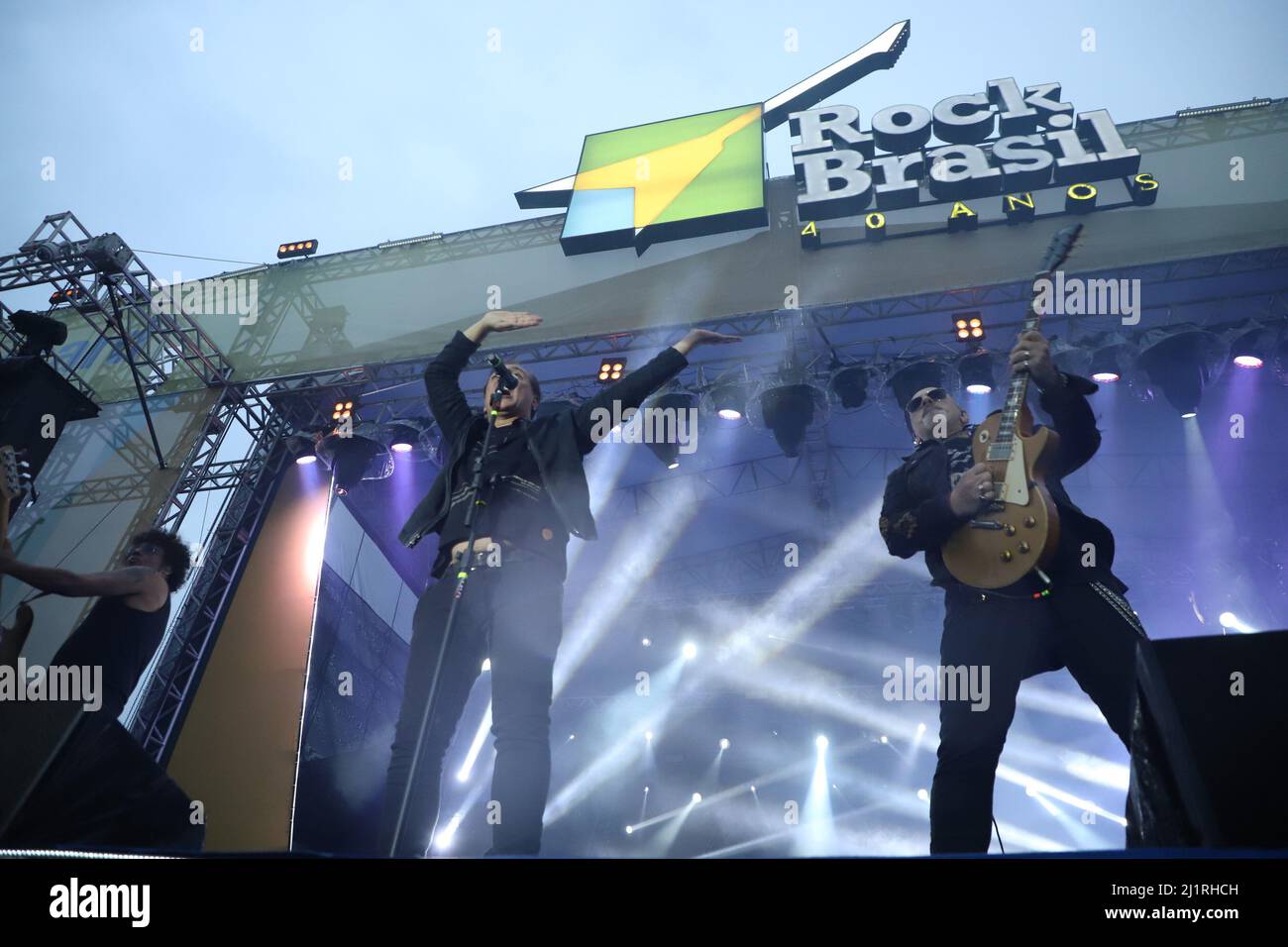 Sao Paulo, Sao Paulo, Brasil. 27th Mar, 2022. (INT) Band Biquini Cavadao  performs at the Rock Music Festival Brazil 40 Years in Sao Paulo. March 27,  2022, Sao Paulo, Brazil: Band Biquini