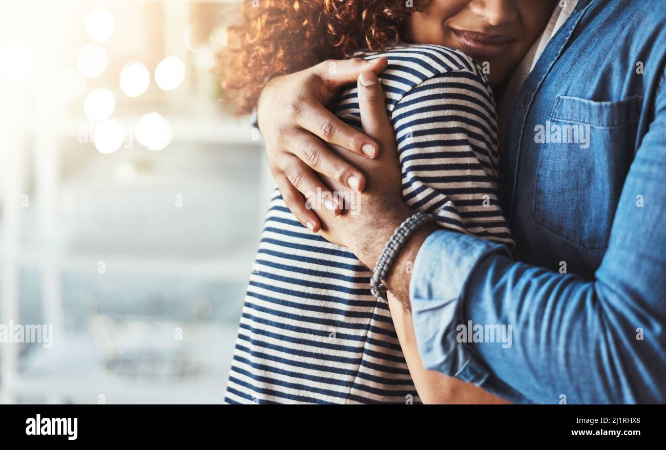 You put your arms around me and Im home. Cropped shot of an