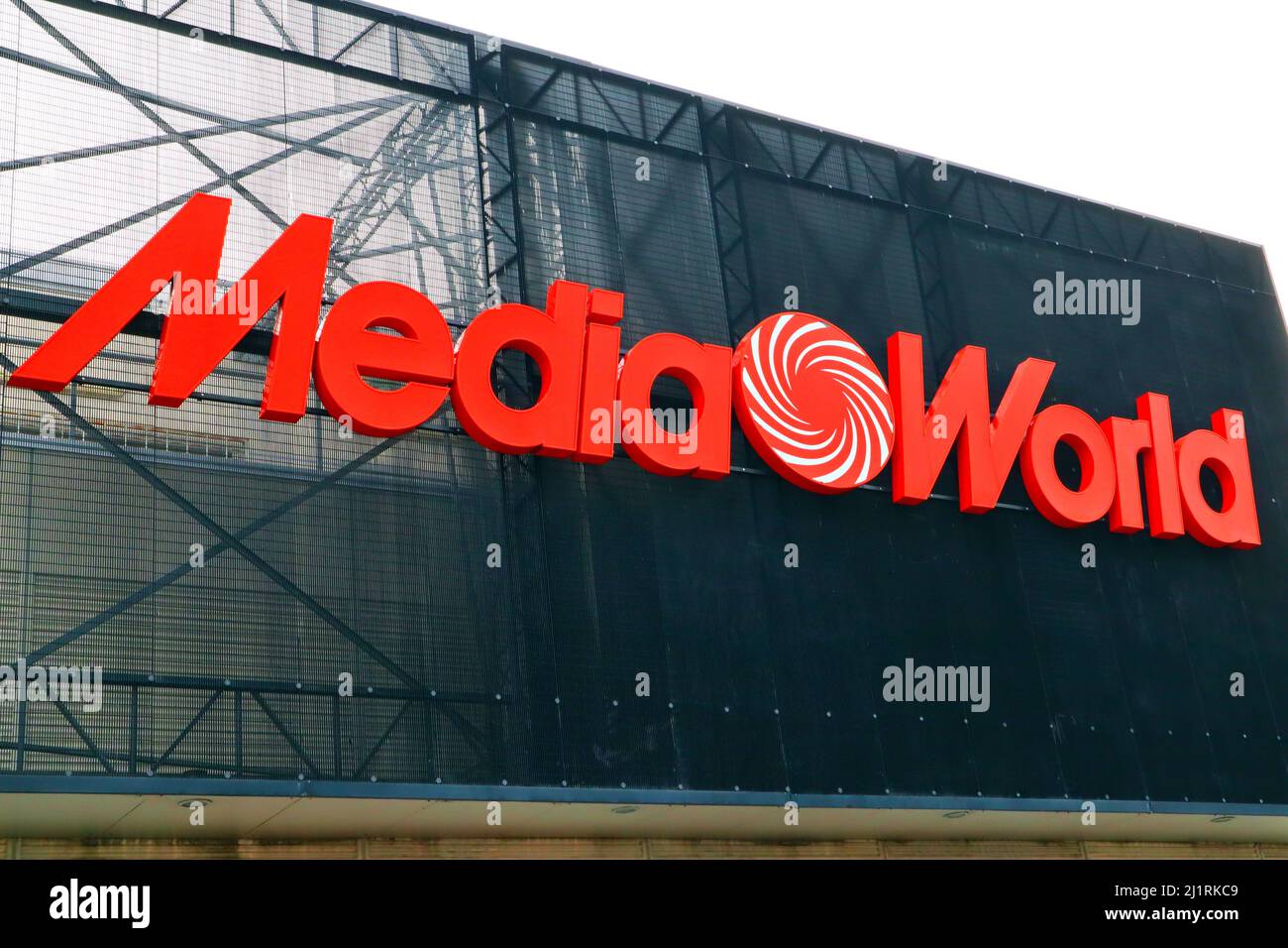 MediaWorld a German multinational chain of stores selling consumer electronics. In Italy the brand MediaWorld is used instead of MediaMarkt Stock Photo