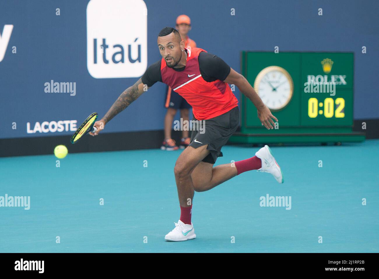 Miami, Florida, USA. 27th Mar, 2022. Nick Kyrgios (AUS) defeated Fabio
