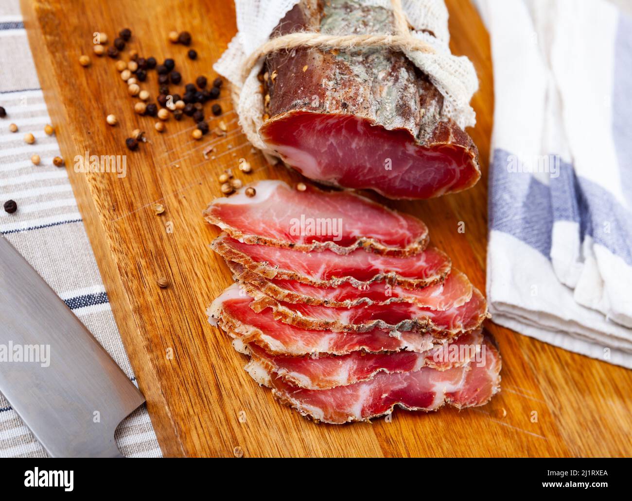 Cured sirloin pork. Dish of Belarusian cuisine Stock Photo Alamy
