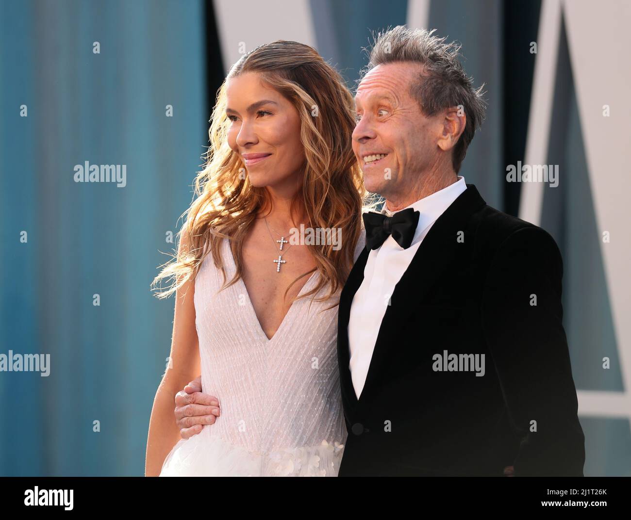 Brian Grazer and Veronica Smiley arrive at the Vanity Fair Oscar party during the 94th Academy Awards in Beverly Hills, California, U.S., March 27, 2022. REUTERS/Danny Moloshok Stock Photo