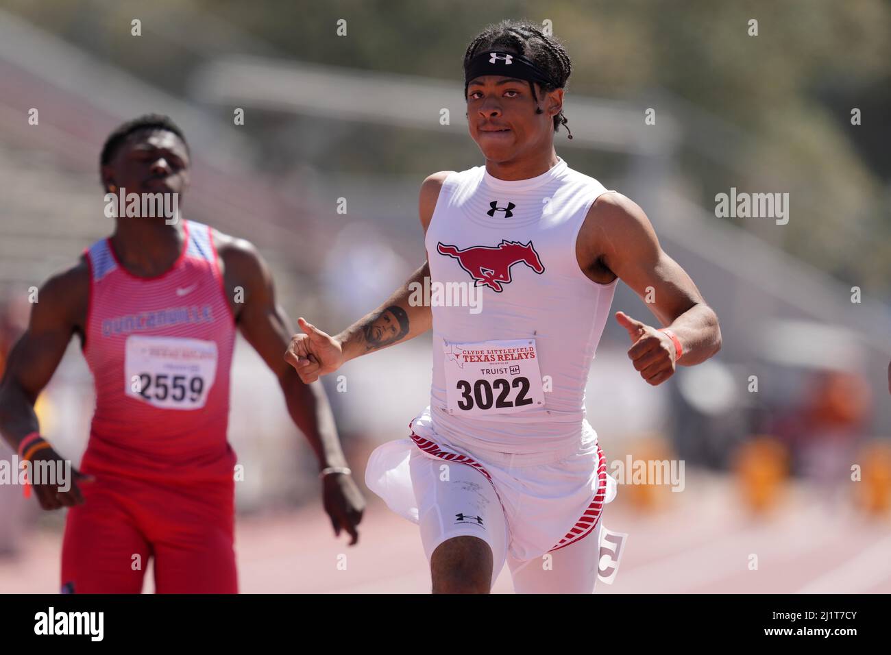 Che Nwabuko of Manor places second in the boys Division II 100m in a