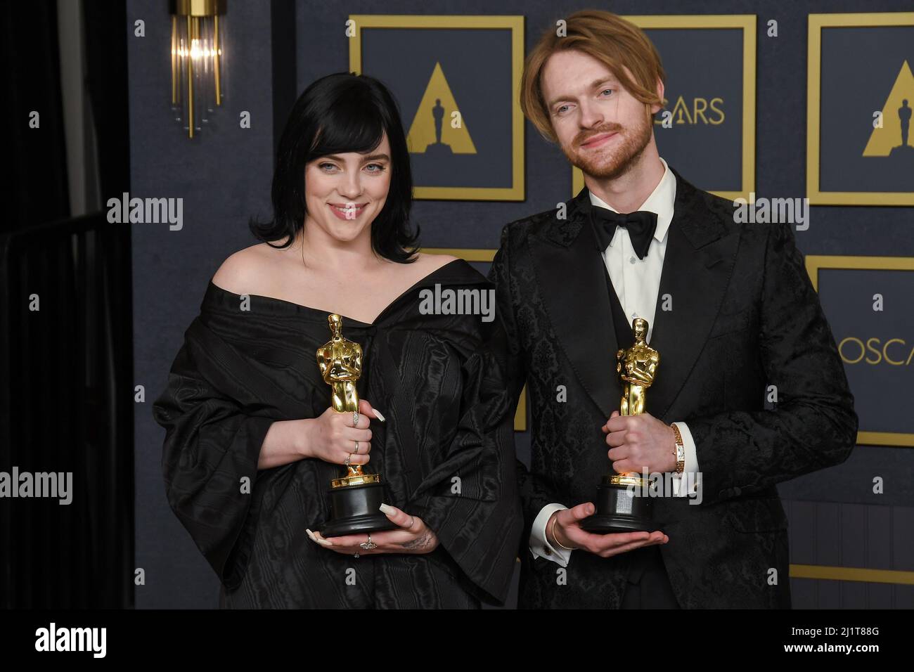 Billie Eilish And Finneas O'Connell Music Original Song Winners Posing ...