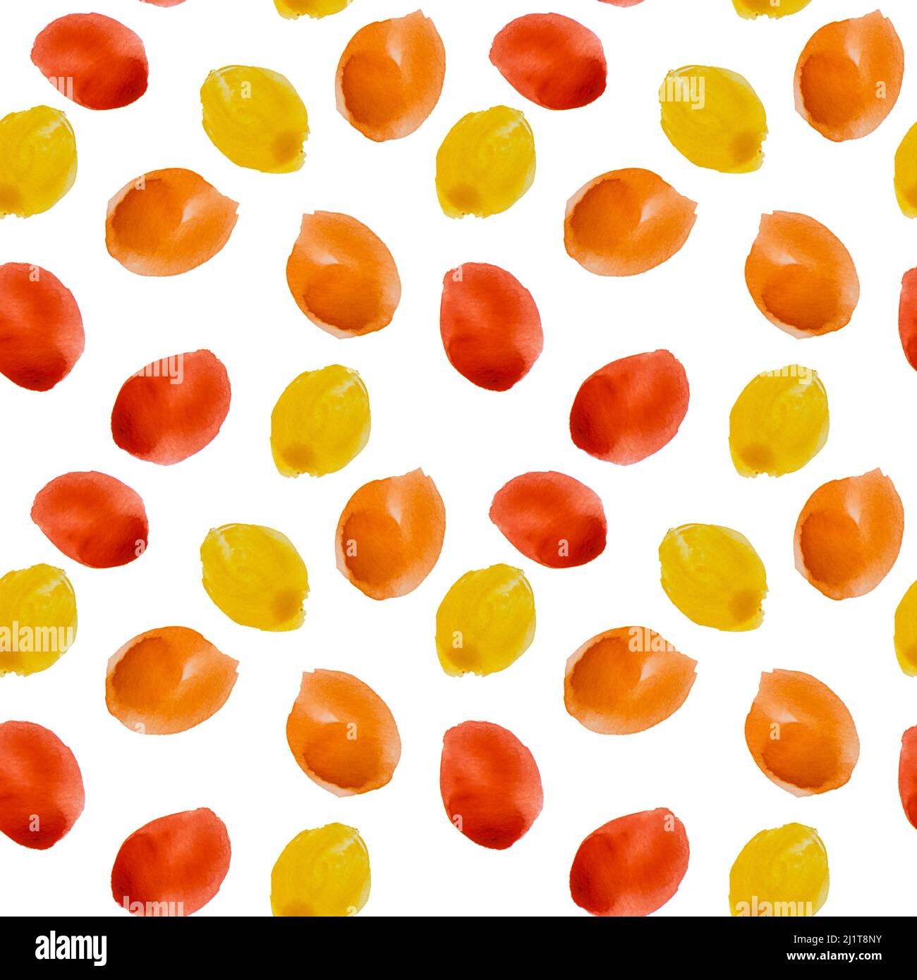 Retro seamless pattern with round red and yellow spots. Autumn ...