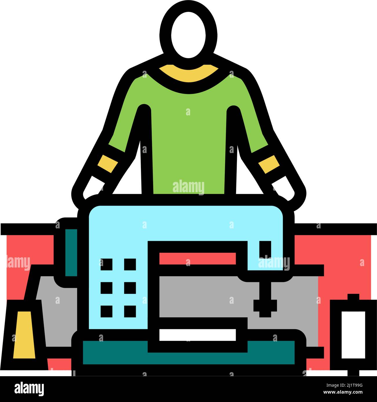 sewing alteration specialist color icon vector illustration Stock