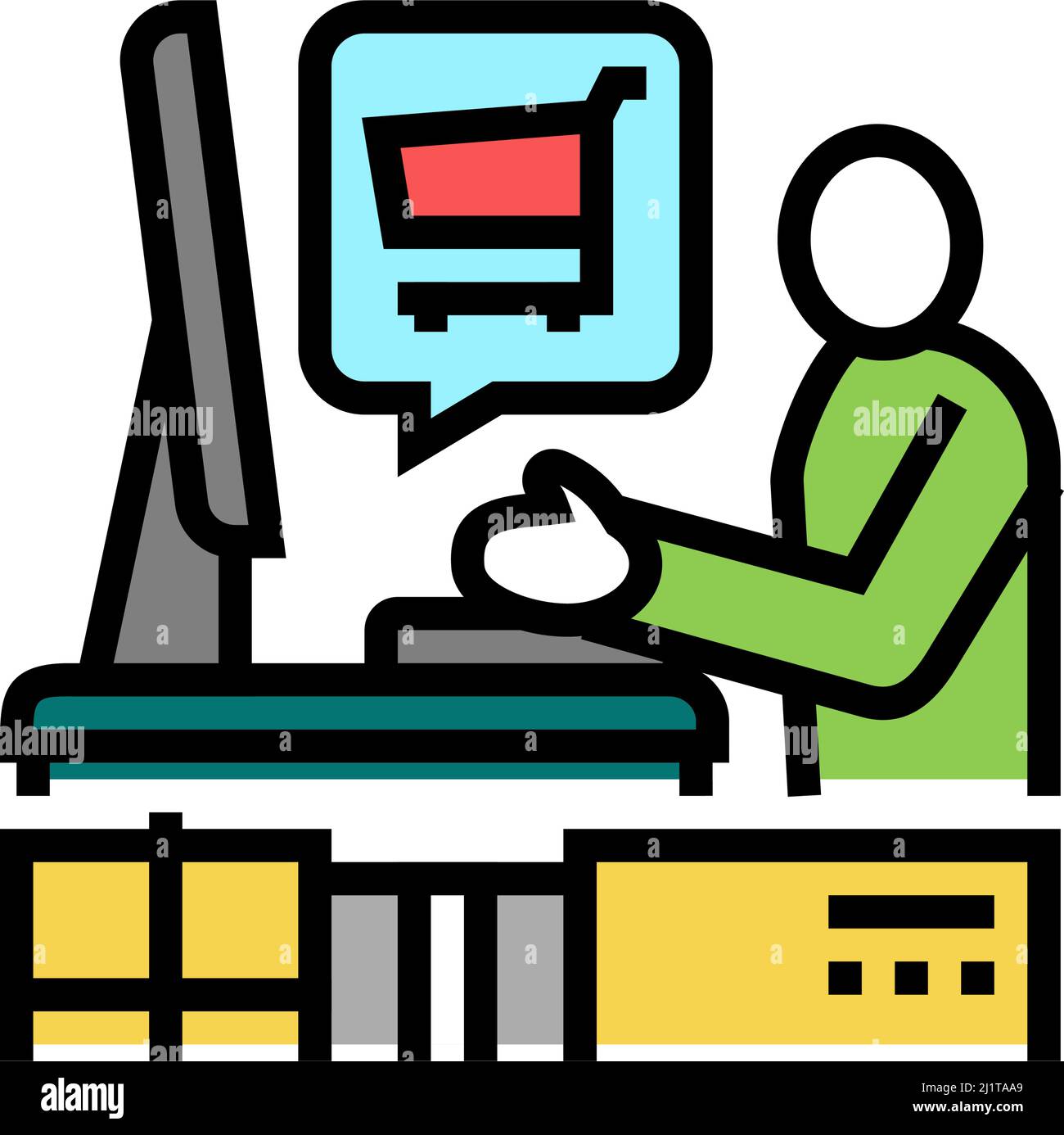 store owner color icon vector illustration Stock Vector Image