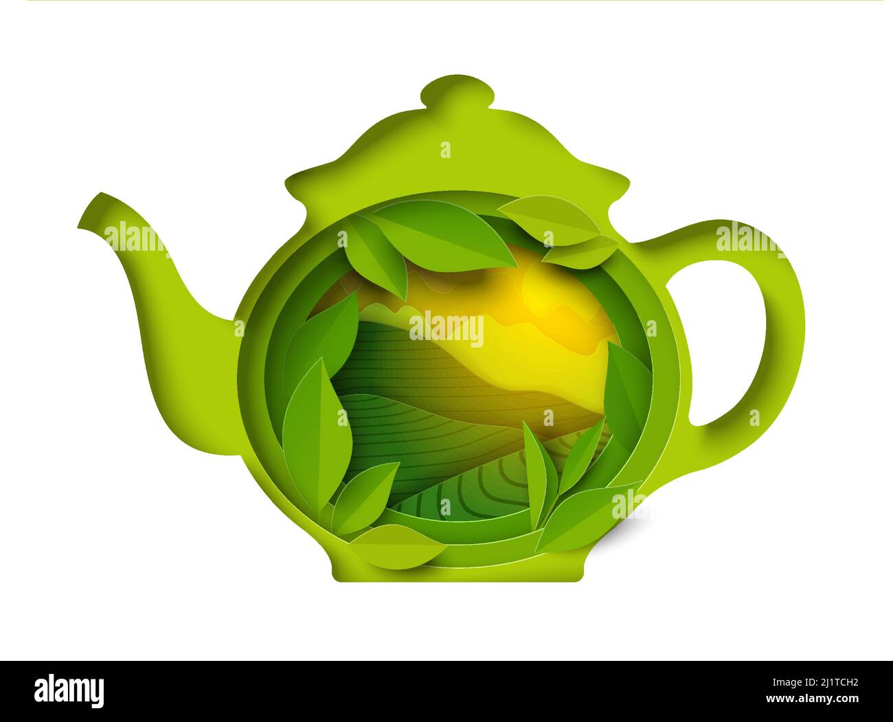 Tea pot vector paper cut art design Stock Vector Image & Art - Alamy