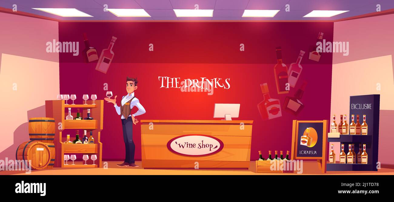 Interior of liquor store Stock Vector Images - Alamy