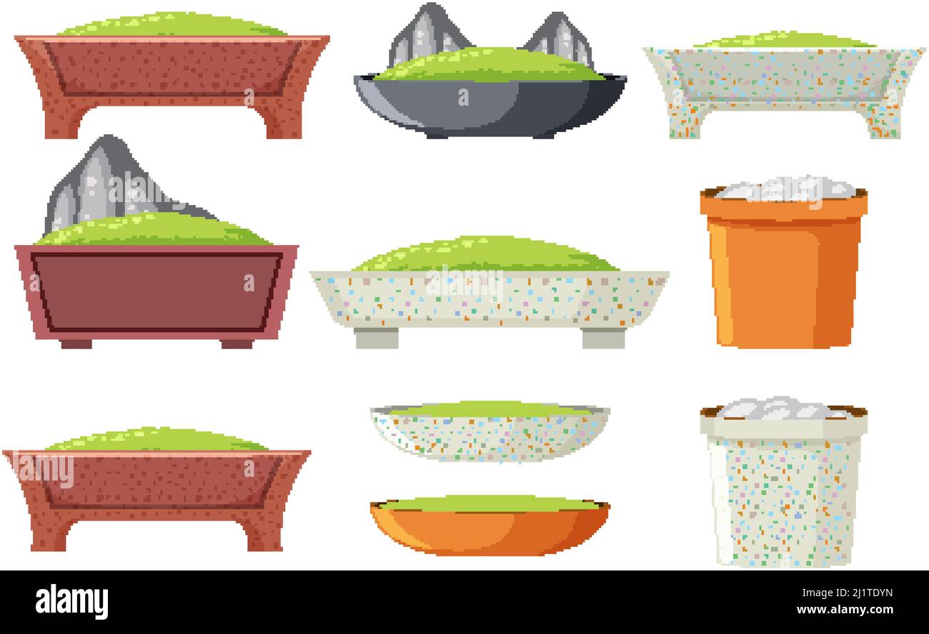 Set of different empty flowerpot illustration Stock Vector Image & Art ...