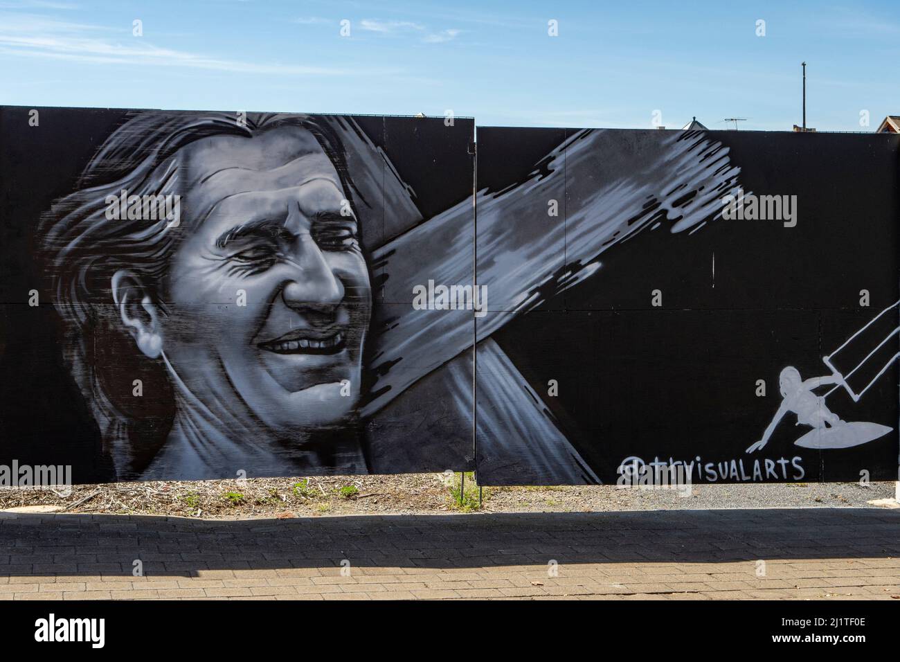 Man and Cross Street Art, Port Adelaide, South Australia, Australia Stock Photo Alamy