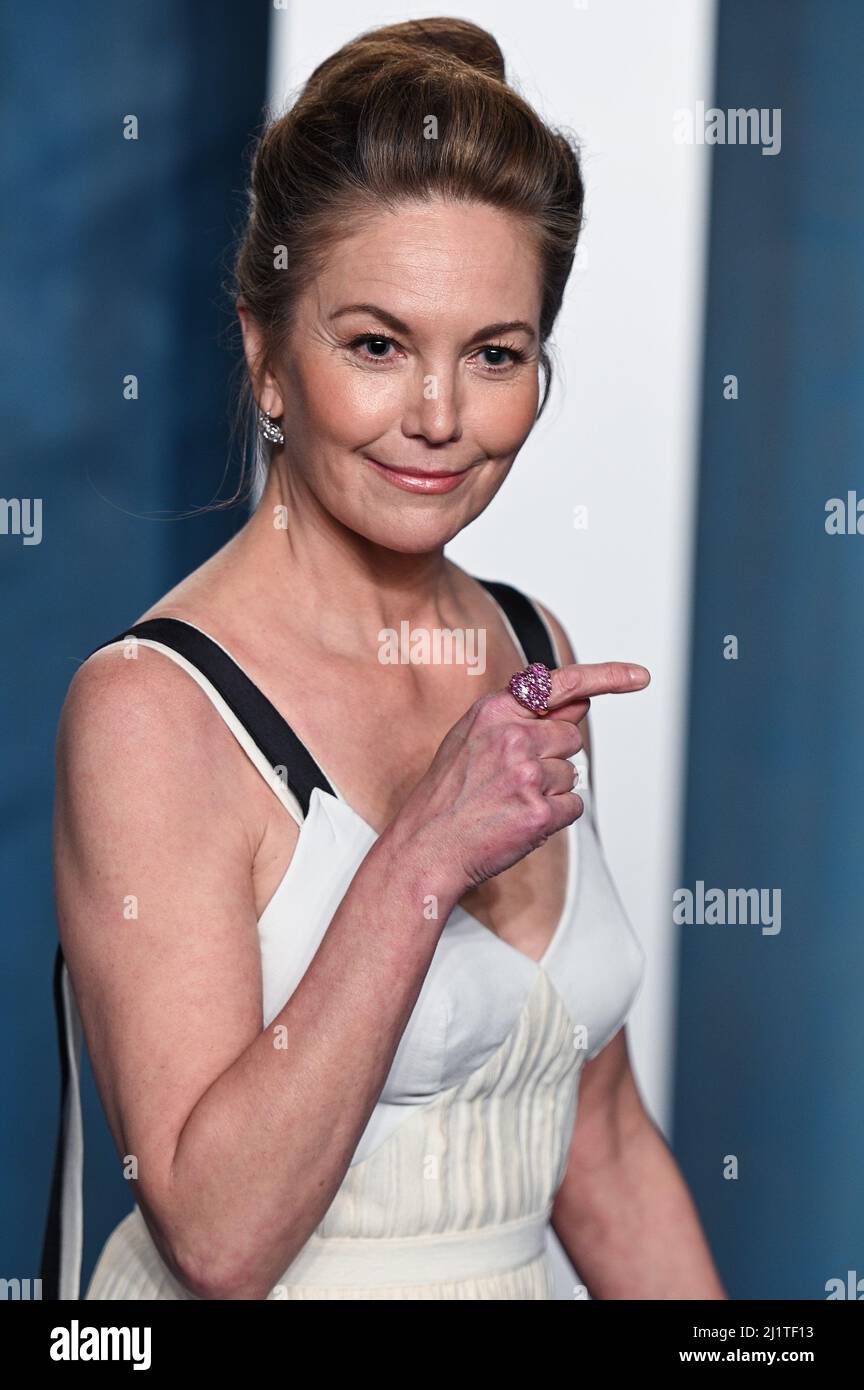 Diane Lane walking on the red carpet at the 2022 Vanity Fair Oscar