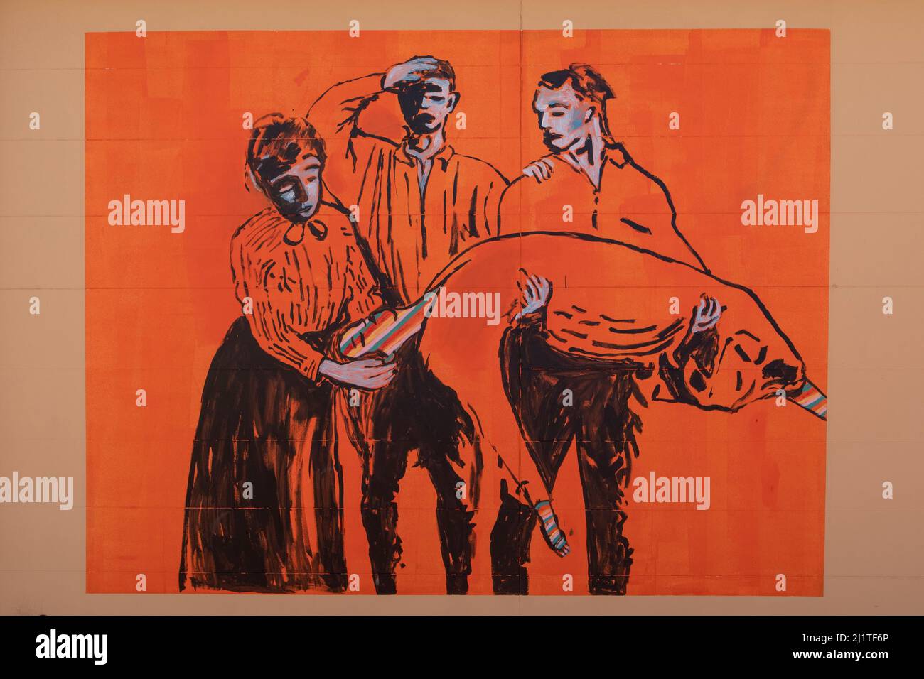 Orange Street Art, Port Adelaide, South Australia, Australia Stock Photo