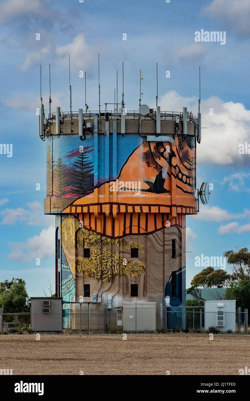 Water Tower Art, Port Vincent, South Australia, Australia Stock Photo