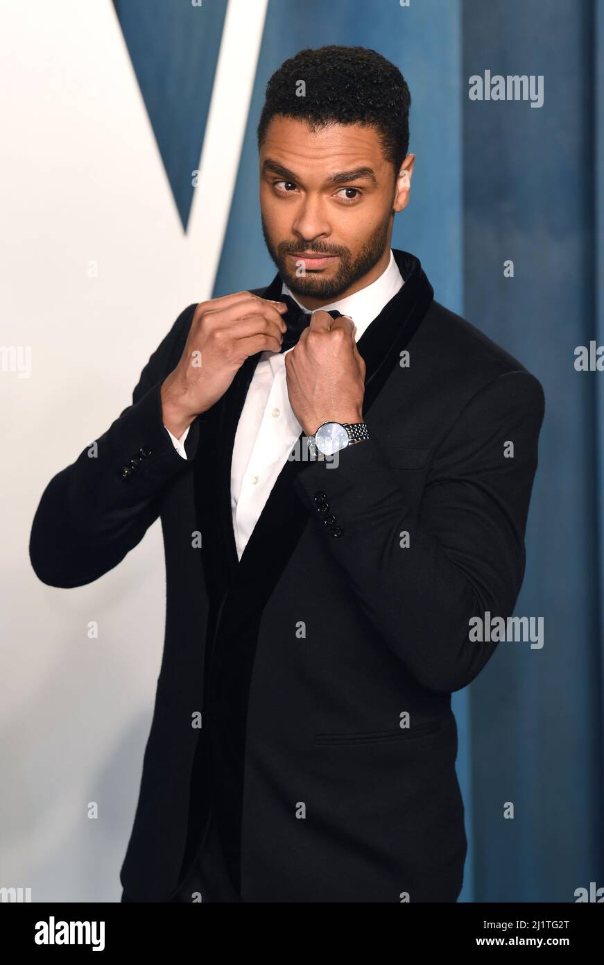 Rege-Jean Page attending the Vanity Fair Oscar Party held at the Wallis Annenberg Center for the Performing Arts in Beverly Hills, Los Angeles, California, USA. Picture date: Sunday March 27, 2022. Stock Photo