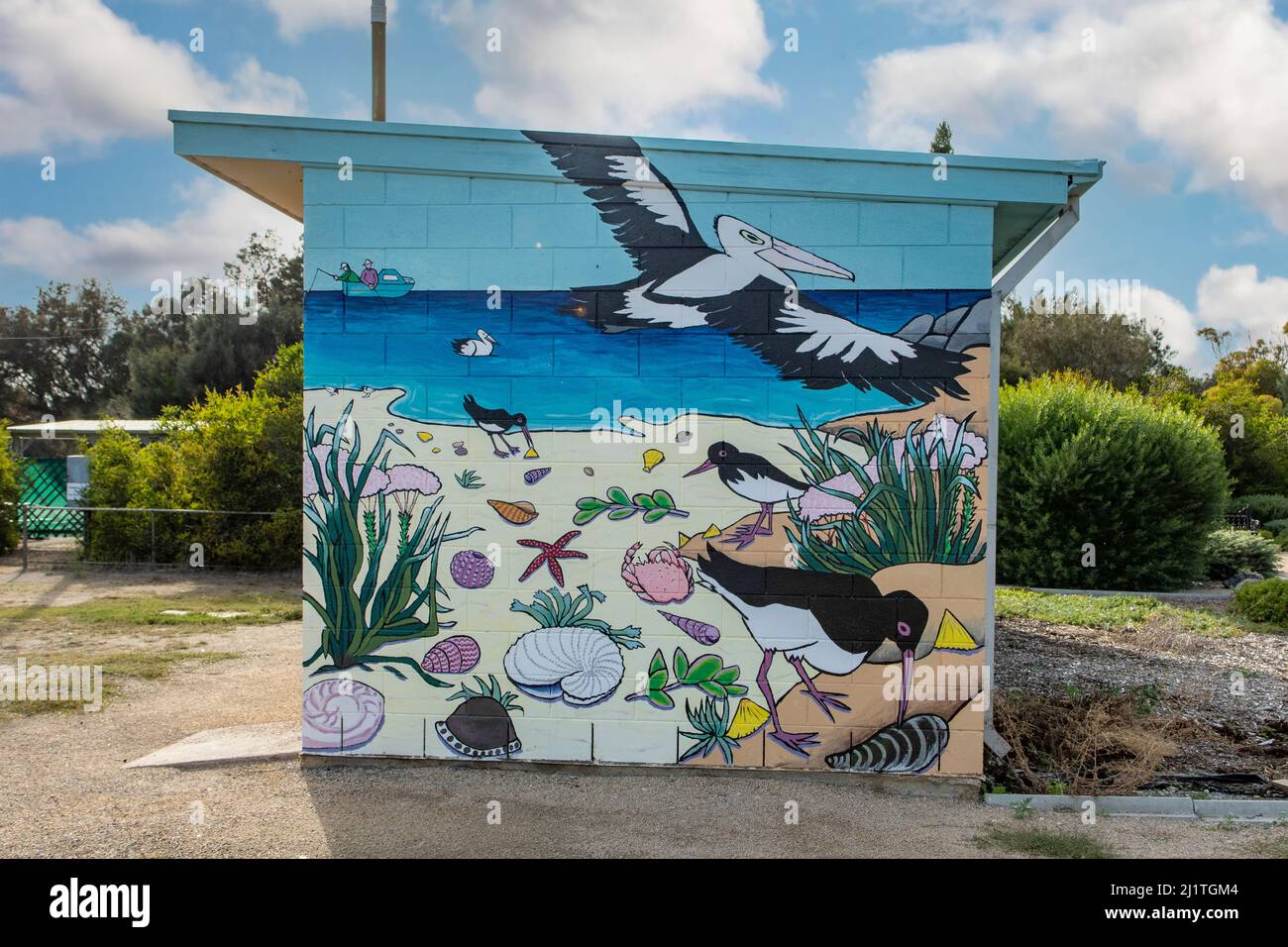 Toilet Block Street Art, Corny Point, South Australia, Australia Stock Photo
