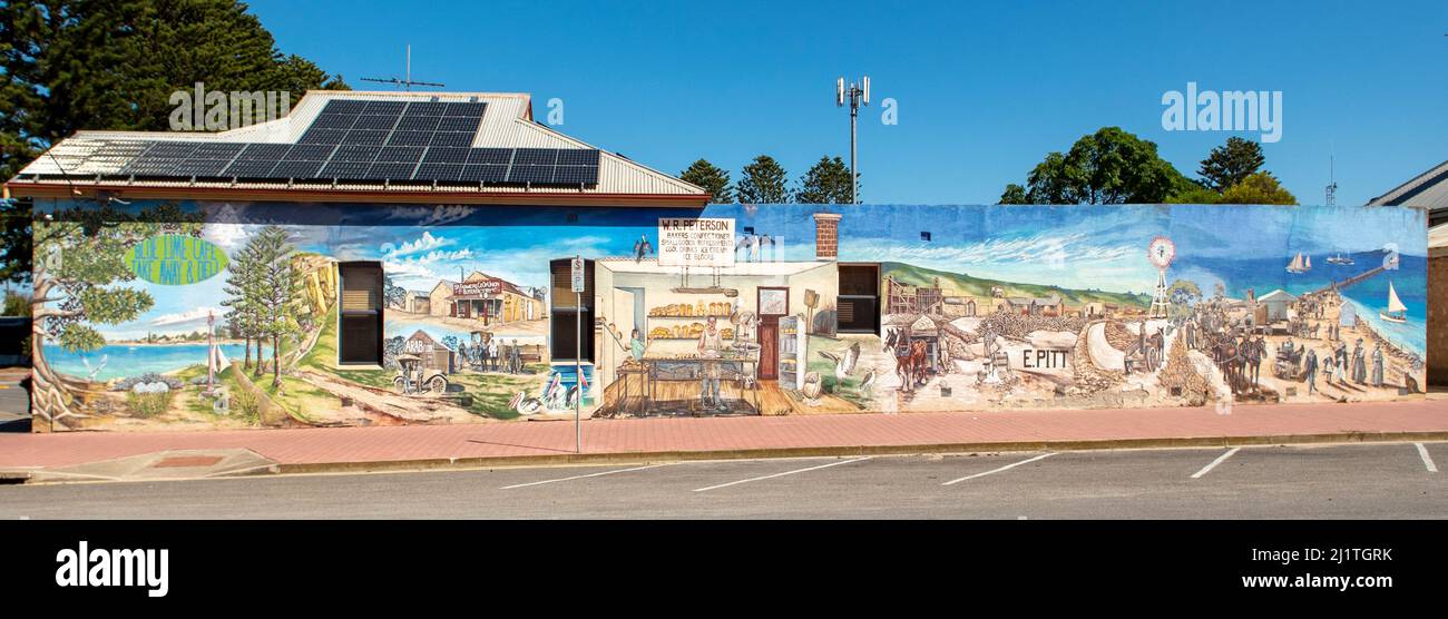 Scenes of Stansbury Street Art Panorama, Stansbury, South Australia, Australia Stock Photo