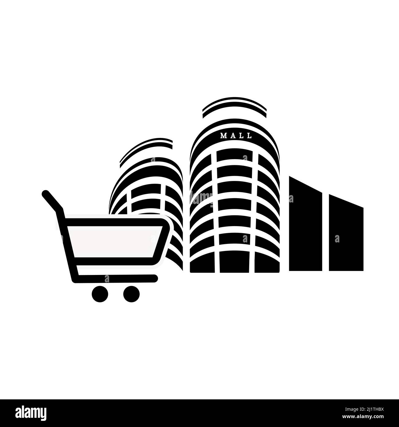 Mall icon vector. Mall store icon. Simple design on white background