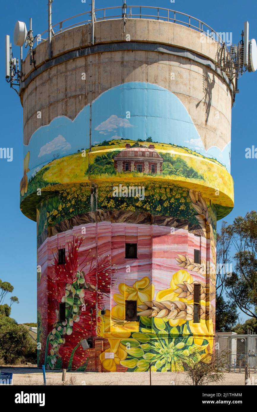 Rural Water Tower Art, Yorketown, South Australia, Australia Stock