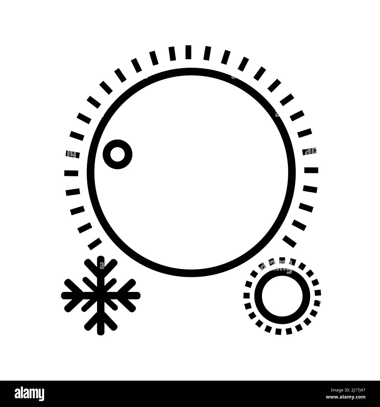 Temperature control equipment. Abstract vector icon on the white, Illustration isolated for graphic and web design. Simple flat symbol. Stock Vector