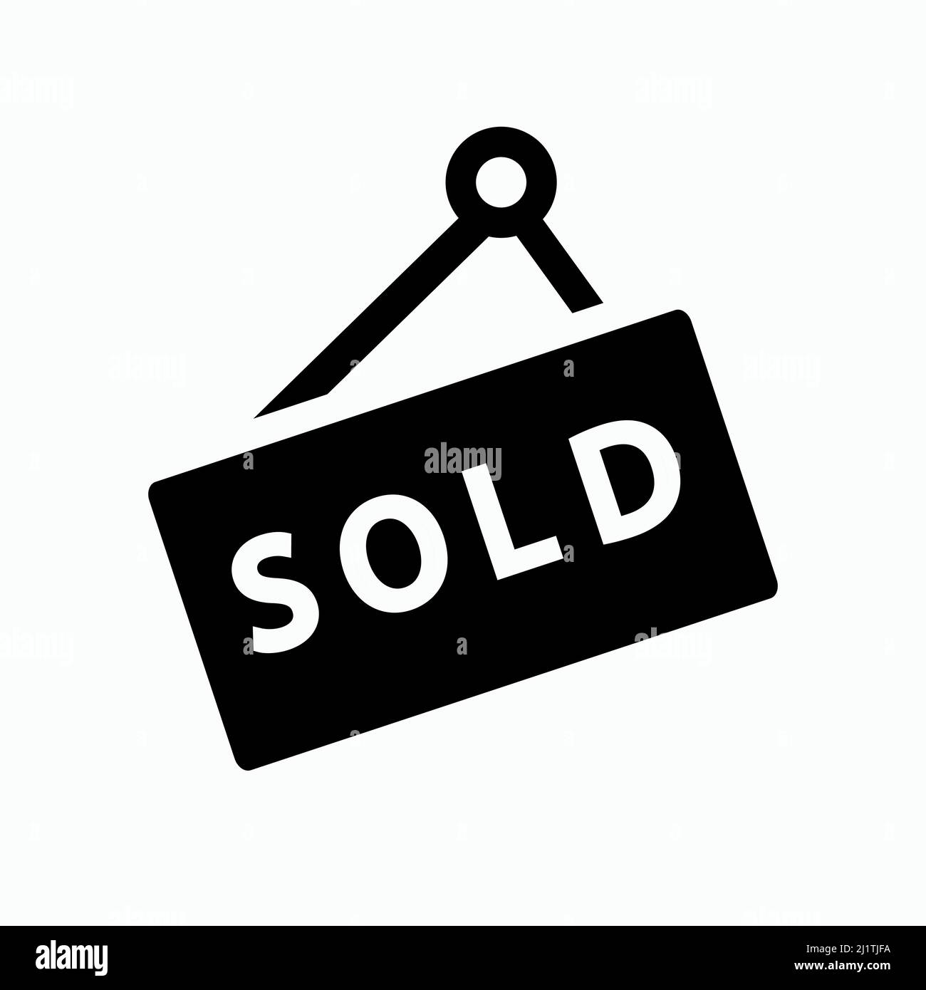 Sold sign concept icon. Simple one colored real estate element illustration. Vector symbol design from business collection. Can be used in web and mob Stock Vector