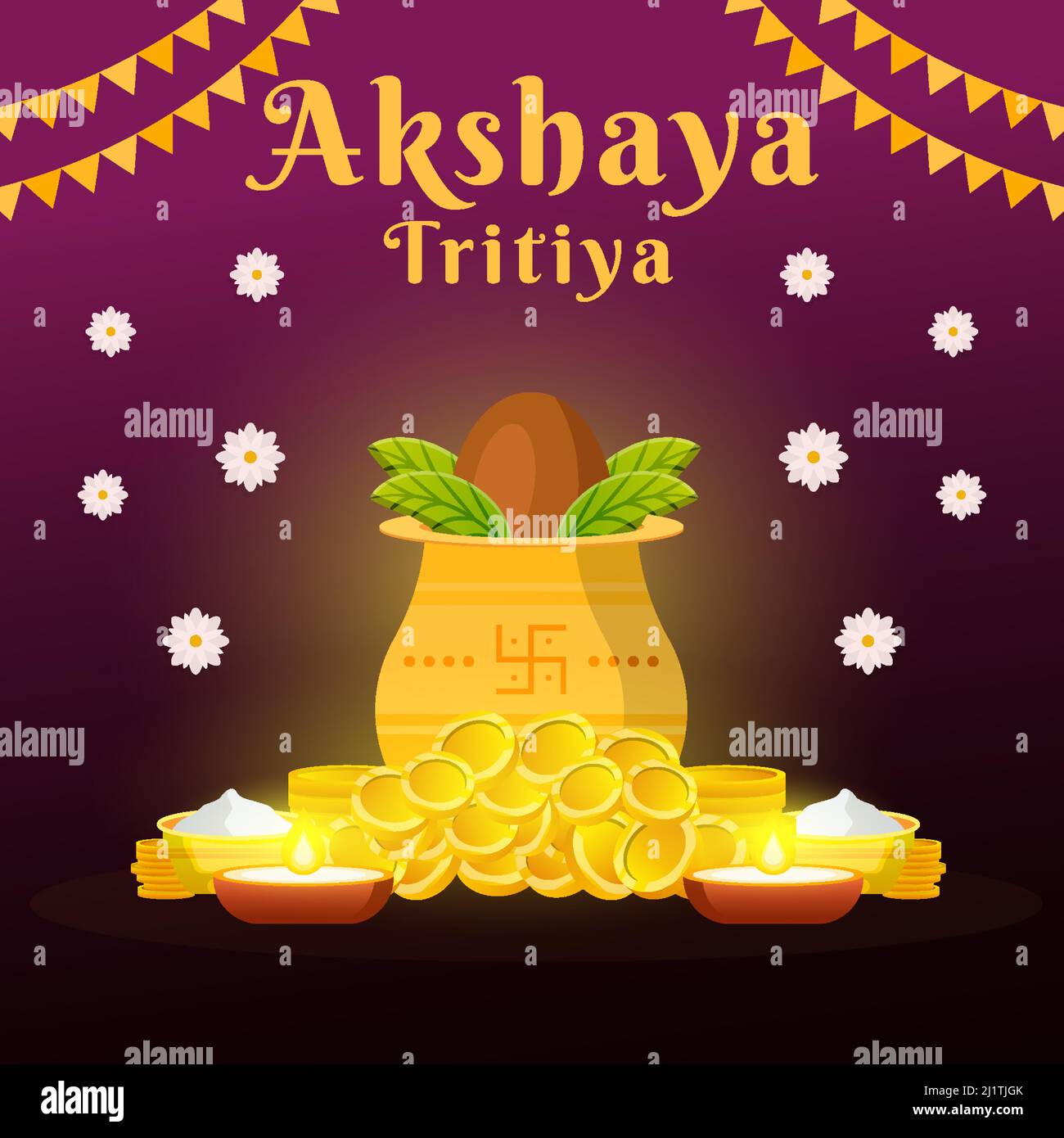 akshaya tritiya illustration design Stock Vector