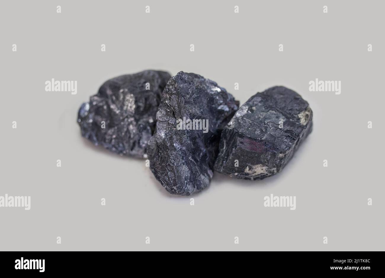Pieces of uncut galena rock. Selective focus Stock Photo