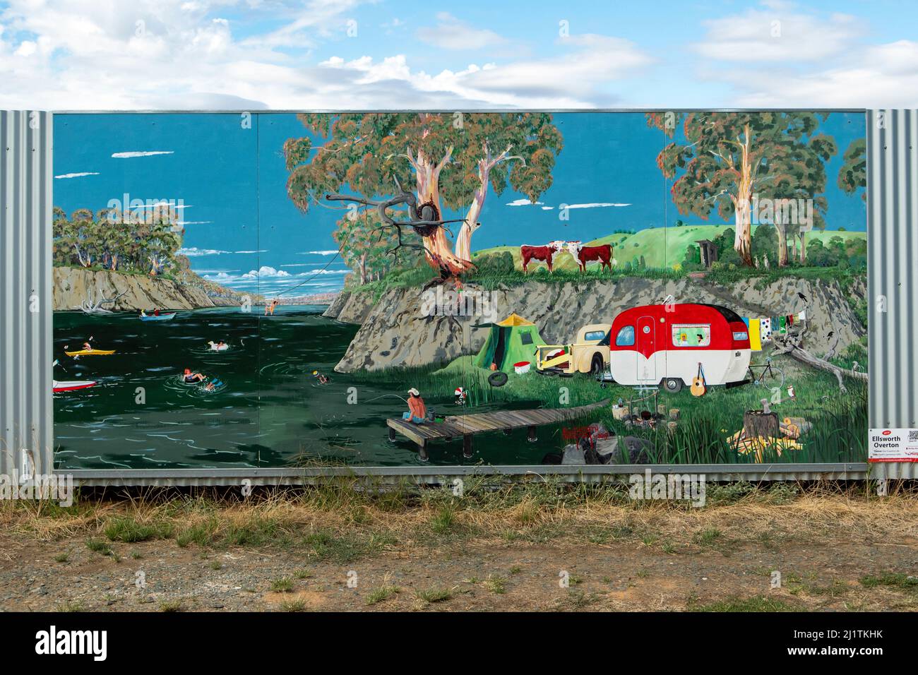 Riverside Mural Art, Rochester, Victoria, Australia Stock Photo Alamy