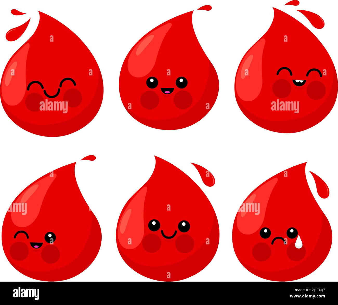 Cute cartoon blood drops. Blood donation concept characters. Vector  illustration Stock Vector Image & Art - Alamy