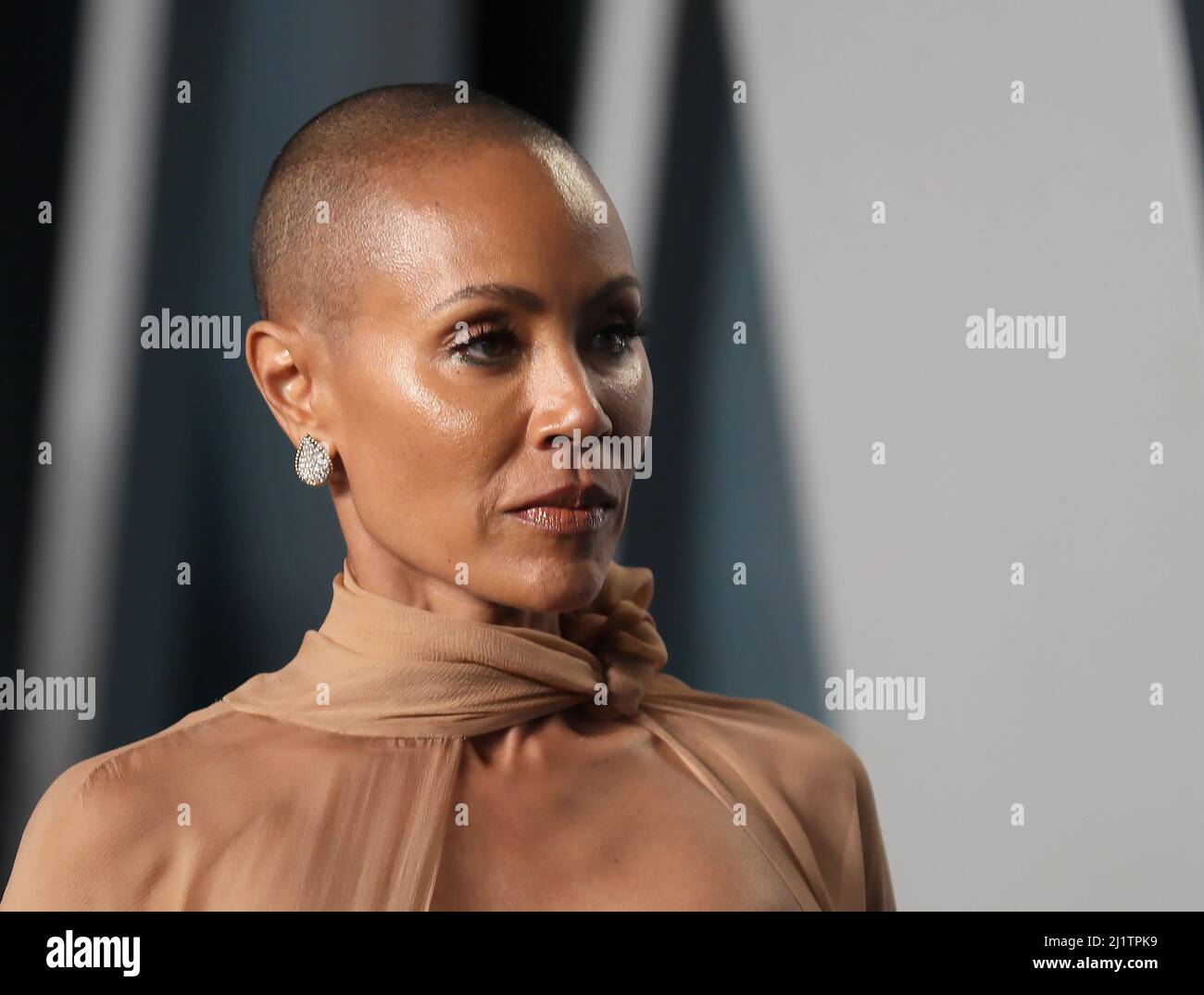 Jada Pinkett Smith arrives at the Vanity Fair Oscar party during the 94th Academy Awards in Beverly Hills, California, U.S., March 27, 2022.   REUTERS/Danny Moloshok Stock Photo