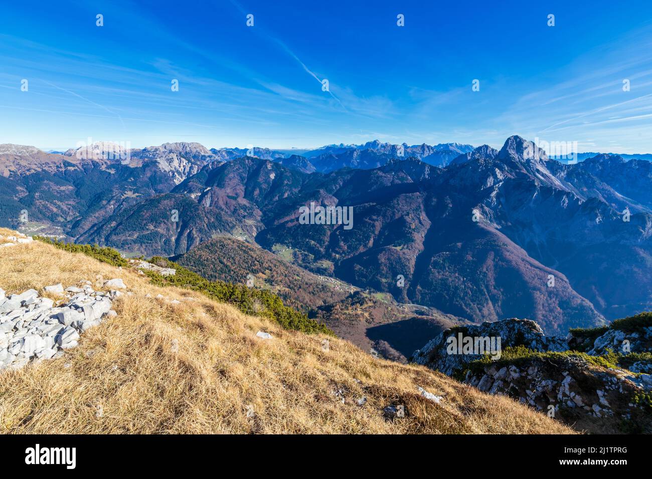 Sunny day in the carnic alps during a colorful autumn Stock Photo - Alamy