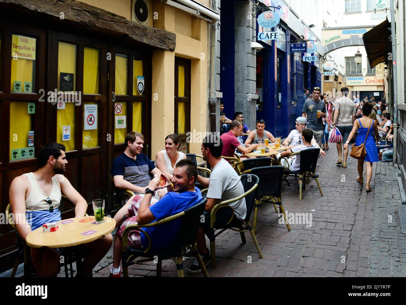 Small bars on Imp. de la Fidélité in Brussels, Belgium. Stock Photo