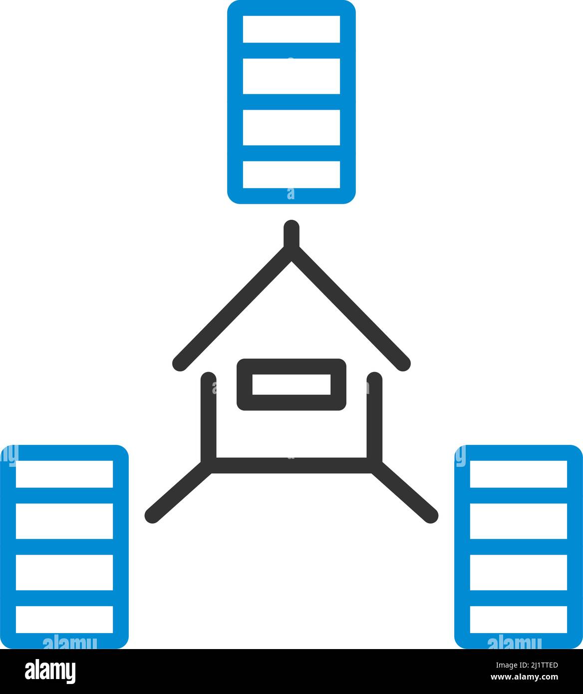 Datacenter Icon. Editable Bold Outline With Color Fill Design. Vector Illustration. Stock Vector